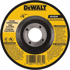 DeWALT - 24 Grit, 7" Wheel Diam, 1/8" Wheel Thickness, 7/8" Arbor Hole, Type 27 Depressed Center Wheel - Aluminum Oxide, 8,700 Max RPM, Compatible with Angle Grinder - USA Tool & Supply