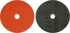 Norton - 7" Diam 7/8" Hole 80 Grit Fiber Disc - Ceramic, Series R980P - USA Tool & Supply