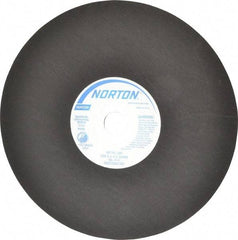 Norton - 13-3/4" Aluminum Oxide Cutoff Wheel - 0.098" Thick, 1-1/4" Arbor, 3,300 Max RPM, Use with Stationary Tools - USA Tool & Supply