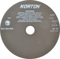 Norton - 9" Aluminum Oxide Cutoff Wheel - 0.063" Thick, 1-1/4" Arbor, 4,025 Max RPM, Use with Stationary Tools - USA Tool & Supply