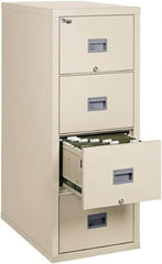 FireKing - 17-3/4" Wide x 52-3/4" High x 31-5/8" Deep, 4 Drawer Pedestal - Steel, Parchment - USA Tool & Supply