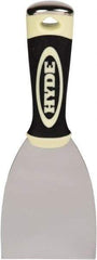 Hyde Tools - Flexible Carbon Steel 2-Edge Scraper - 3" Blade Width, 4" Long Plastic Overmold Handle - USA Tool & Supply