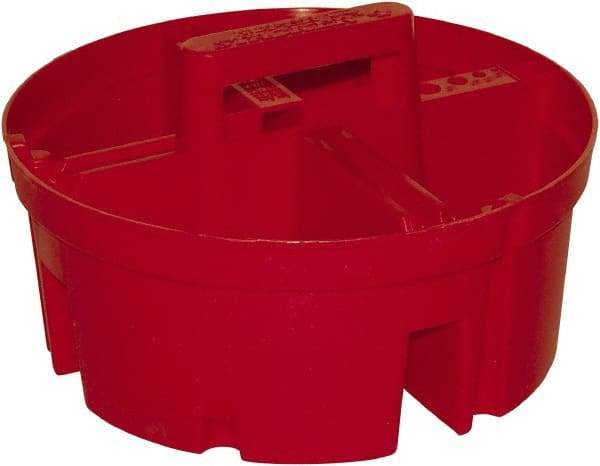 Bucket Boss - Red Plastic Bucket Organizer - 10" Diam x 6" High - USA Tool & Supply