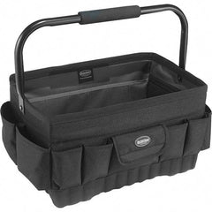 Bucket Boss - 20 Pocket Black Ballistic Polyester Tool Bag - 18" Wide x 12" Deep x 10" High - USA Tool & Supply