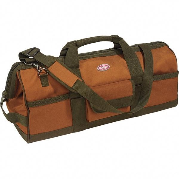 Bucket Boss - 16 Pocket Brown & Green Polyester Tool Bag - 24" Wide x 10" Deep x 10" High - USA Tool & Supply