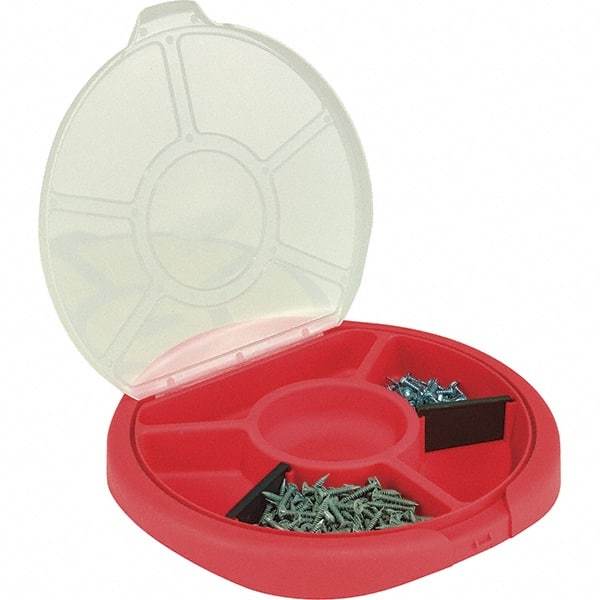 Bucket Boss - 6 Pocket General Purpose Holster - Plastic, Clear Lid/Red, 12-1/2" Wide x 1" High - USA Tool & Supply