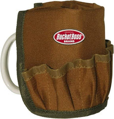 Bucket Boss - 12 Pocket General Purpose Holster - Polyester, Brown & Green - USA Tool & Supply