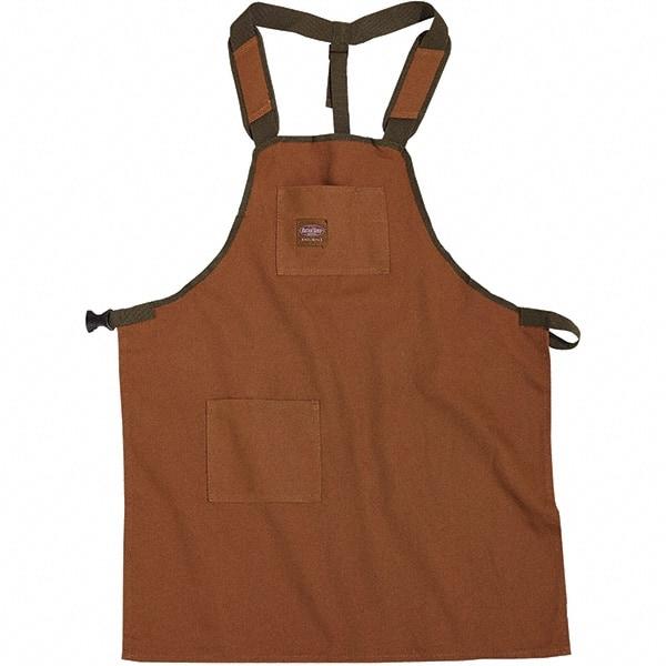 Bucket Boss - 30 to 52" Waist Apron - 2 Pocket, Brown/Green, Canvas - USA Tool & Supply