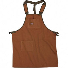 Bucket Boss - 30 to 52" Waist Apron - 2 Pocket, Brown/Green, Canvas - USA Tool & Supply