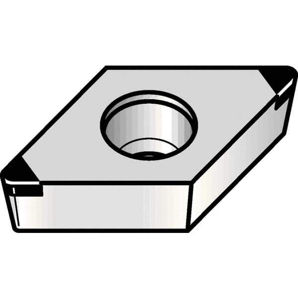 Kennametal - DCGW11T308 Grade KBH20 PCBN Turning Insert - 55° Diamond, 3/8" Inscr Circle, 5/32" Thick, 1/32" Corner Radius - USA Tool & Supply
