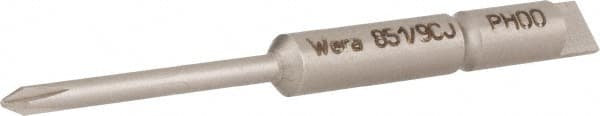 Wera - 4mm Drive #00 Point Precision Phillips Bit - USA Tool & Supply