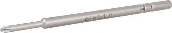 Wera - 5mm Drive, #1 Phillips Screwdriver Bit - 4" OAL - USA Tool & Supply