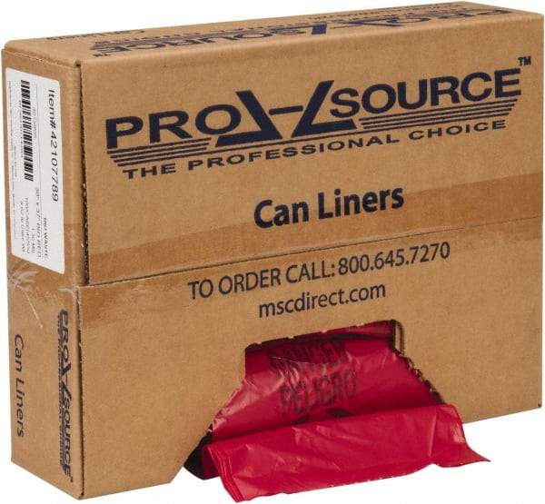 PRO-SOURCE - 30 Gal Capacity, Red, Hazardous Waste Bag - 1.3 mil Thick x 30" Wide x 37" High, Roll - USA Tool & Supply