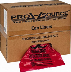 PRO-SOURCE - 10 Gal Capacity, Red, Hazardous Waste Bag - 1.3 mil Thick x 24" Wide x 24" High, Roll - USA Tool & Supply