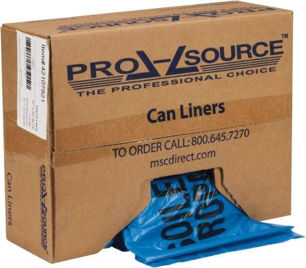 PRO-SOURCE - 45 Gal Capacity, Blue, Hazardous Waste Bag - 1.3 mil Thick x 37" Wide x 50" High, Roll - USA Tool & Supply