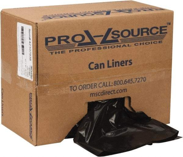 PRO-SOURCE - 2 mil Thick, Heavy-Duty Trash Bags - Linear Low-Density Polyethylene (LLDPE), Flat Pack Dispenser, 40" Wide x 46" High, Black - USA Tool & Supply