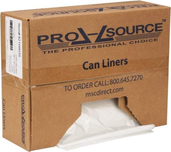 PRO-SOURCE - 1.1 mil Thick, Heavy-Duty Trash Bags - Hexene Resins, Roll Dispenser, 38" Wide x 58" High, Clear - USA Tool & Supply