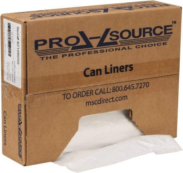 PRO-SOURCE - 1.1 mil Thick, Heavy-Duty Trash Bags - Hexene Resins, Roll Dispenser, 43" Wide x 47" High, Clear - USA Tool & Supply