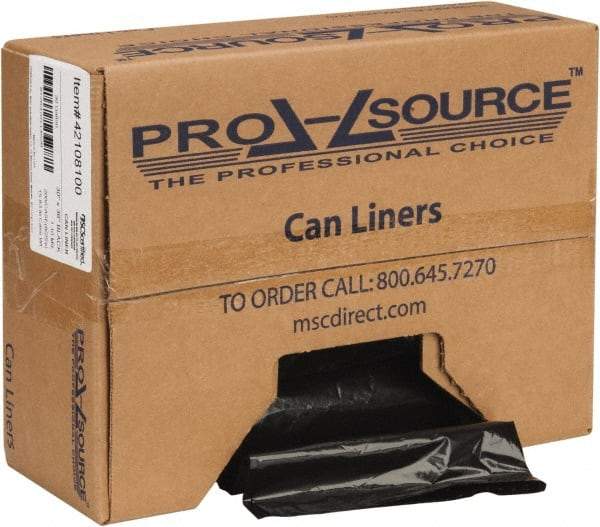 PRO-SOURCE - 1.1 mil Thick, Heavy-Duty Trash Bags - Hexene Resins, Roll Dispenser, 30" Wide x 36" High, Black - USA Tool & Supply