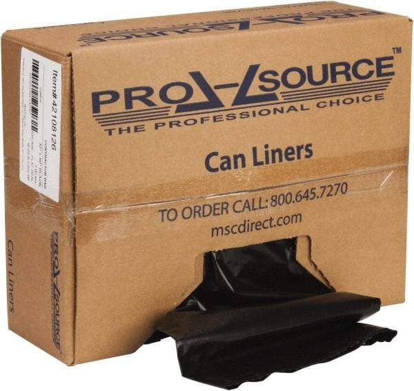 PRO-SOURCE - 3 mil Thick, Contractor Trash Bags - Linear Low-Density Polyethylene (LLDPE), Flat Pack Dispenser, 32" Wide x 50" High, Black - USA Tool & Supply