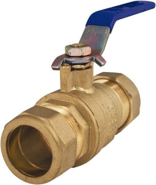 Legend Valve - 1" Pipe, Full Port, Lead Free Brass Full Port Ball Valve - 2 Piece, Comp x Comp Ends, Lever Handle, 600 WOG - USA Tool & Supply