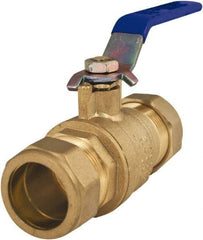 Legend Valve - 1" Pipe, Full Port, Lead Free Brass Full Port Ball Valve - 2 Piece, Comp x Comp Ends, Lever Handle, 600 WOG - USA Tool & Supply