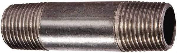 Value Collection - Schedule 80, 3" Diam x 4" Long Black Pipe Nipple - Seamless - USA Tool & Supply
