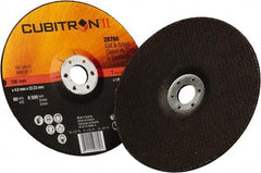 3M - 36 Grit, 7" Wheel Diam, 1/8" Wheel Thickness, 7/8" Arbor Hole, Type 27 Depressed Center Wheel - Ceramic, 8,500 Max RPM - USA Tool & Supply