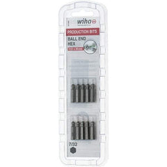 Wiha - 1/4" Drive, Hex Inch Screwdriver Bit - 1" OAL - USA Tool & Supply