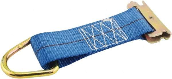Erickson Manufacturing - 8' Long x 2" Wide, 3,500 Lb Basket Capacity, Polyester & Steel Web Sling - Blue - USA Tool & Supply