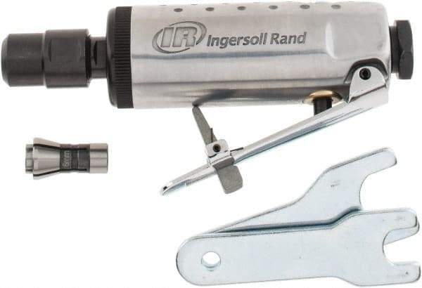 Ingersoll-Rand - 1/4" Collet, Straight Handle, Angle Air Die Grinder - 28,000 RPM, Front Exhaust, 24 CFM, 0.25 hp, 1/4" Inlet - USA Tool & Supply