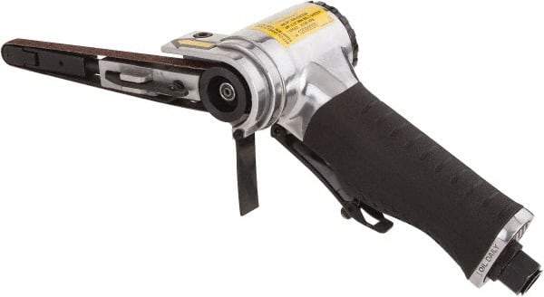 Value Collection - 3/8 x 13 Inch, 20,000 RPM Air Belt Sander - 0.45 Hp, 4 CFM Air Consumption, Rear Exhaust - USA Tool & Supply