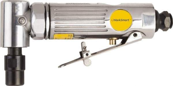 Value Collection - 1/4" Collet, Angle Handle, Air Angle Die Grinder - 22,000 RPM, Front Exhaust, 4 CFM, 0.3 hp, 90 psi, 1/4 NPT Inlet - USA Tool & Supply