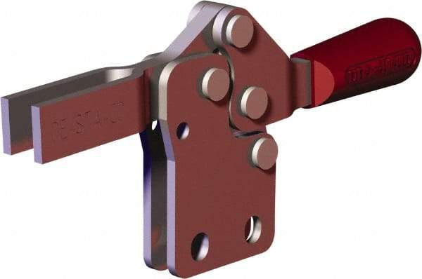De-Sta-Co - 151 Lb Holding Capacity, Horizontal Handle, Manual Hold Down Toggle Clamp - 60° Handle Movement, 90° Bar Opening, U-Bar, Flanged Base, Carbon Steel - USA Tool & Supply