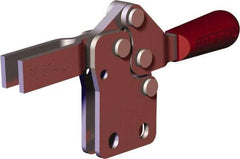 De-Sta-Co - 151 Lb Holding Capacity, Horizontal Handle, Manual Hold Down Toggle Clamp - 60° Handle Movement, 90° Bar Opening, U-Bar, Flanged Base, Carbon Steel - USA Tool & Supply