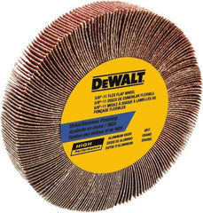 DeWALT - 4-1/2" Diam, 60 Grit Aluminum Oxide Unmounted Flap Wheel - 5/8-11 Thread, 1-1/8" Wide, Coated, Medium Grade, 13,300 Max RPM - USA Tool & Supply