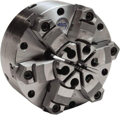 Buck Chuck Company - 6 Jaws, 12" Diam, Self Centering Manual Lathe Chuck - Plain Back Mount Spindle, Adjustable, Reversible, 1,100 Max RPM, 4-1/16" Through Hole Diam, Cast Iron - USA Tool & Supply