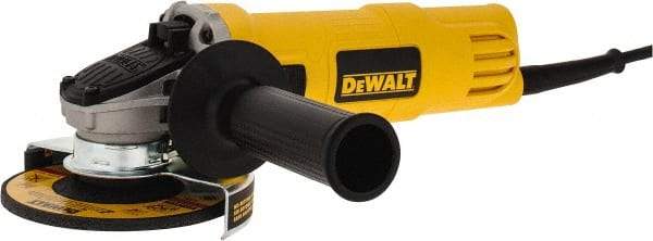 DeWALT - 4-1/2" Wheel Diam, 12,000 RPM, Corded Angle & Disc Grinder - 5/8-11 Spindle, 120 Volts, 7 Amps - USA Tool & Supply