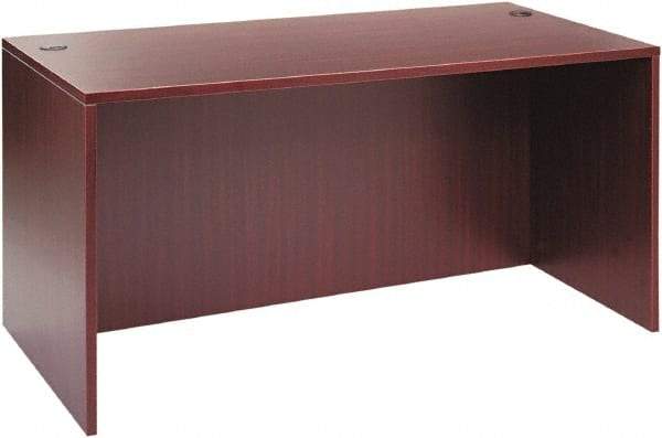 ALERA - Woodgrain Laminate Desk Shell - 59-1/8" Wide x 29-1/2" Deep x 29-5/8" High, Mahogany - USA Tool & Supply