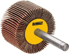 DeWALT - 2" Diam x 3/4" Face Width, Coarse Aluminum Oxide Coated Mounted Flap Wheel - 1/4" Shank Mount, 40 Grit, Cloth Backing, 25,000 Max RPM - USA Tool & Supply