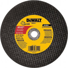 DeWALT - 7" 24 Grit Aluminum Oxide Cutoff Wheel - 1/8" Thick, 5/8" Arbor, 8,700 Max RPM, Use with Angle Grinders - USA Tool & Supply