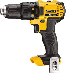 DeWALT - 20 Volt 1/2" Chuck Pistol Grip Handle Cordless Drill - 0-600 & 0-2000 RPM, Keyless Chuck, Reversible, Lithium-Ion Batteries Not Included - USA Tool & Supply