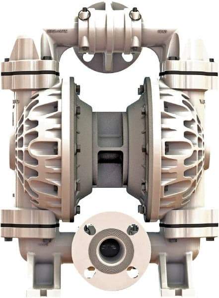 Versa-Matic - 1-1/4 \x96 1-1/2 NPT, Air Operated Diaphragm Pump - Santoprene Diaphragm, Polypropylene Housing - USA Tool & Supply