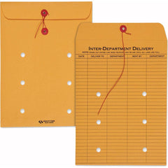 Quality Park - Mailers, Sheets & Envelopes; Type: Inter-Department Envelopes ; Style: String & Button ; Width (Inch): 12 ; Length (Inch): 9 ; Box Quantity: 100 ; Size: 9 x 12 - Exact Industrial Supply