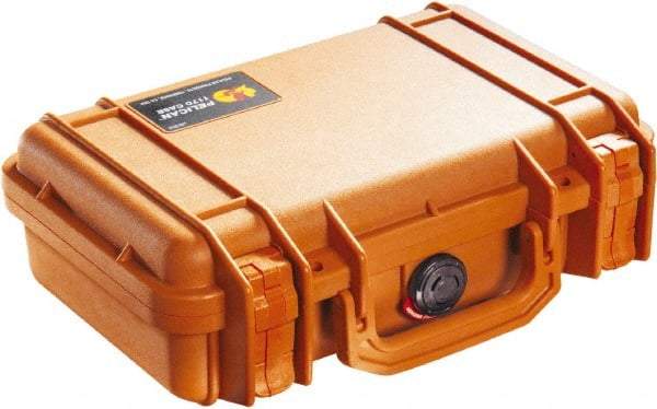 Pelican Products, Inc. - 8-11/32" Wide x 3-25/32" High, Clamshell Hard Case - Orange, Polyethylene - USA Tool & Supply