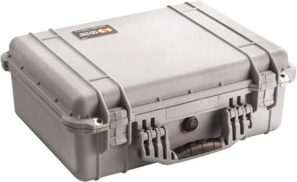 Pelican Products, Inc. - 15-49/64" Wide x 7-13/32" High, Clamshell Hard Case - Silver, Polyethylene - USA Tool & Supply