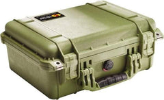 Pelican Products, Inc. - 13" Wide x 6-53/64" High, Clamshell Hard Case - Olive, Polyethylene - USA Tool & Supply