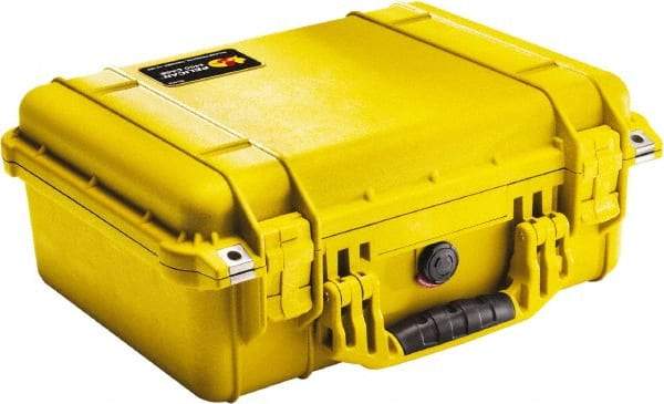 Pelican Products, Inc. - 13" Wide x 6-53/64" High, Clamshell Hard Case - Yellow, Polyethylene - USA Tool & Supply