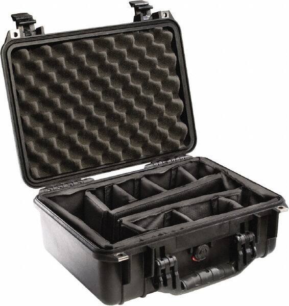 Pelican Products, Inc. - 13" Wide x 6-53/64" High, Clamshell Hard Case - Black, Polyethylene - USA Tool & Supply