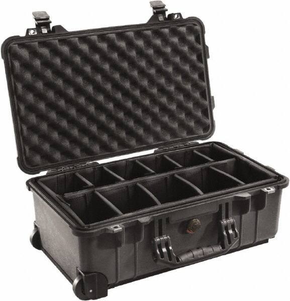 Pelican Products, Inc. - 13-13/16" Wide x 9" High, Clamshell Hard Case - Black, Polyethylene - USA Tool & Supply